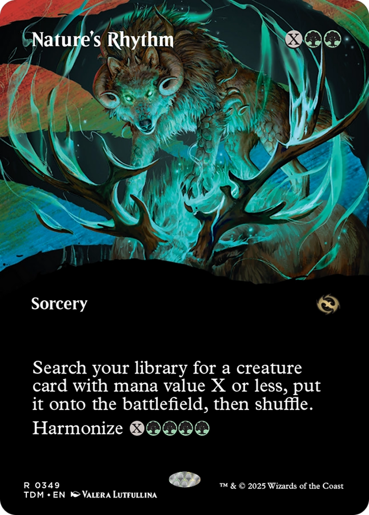 Nature's Rhythm (Borderless) (TDM-349) - Tarkir: Dragonstorm: (Showcase) (Borderless)