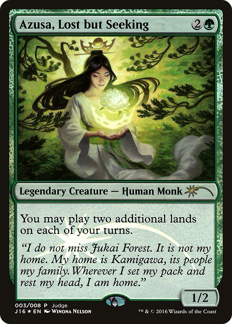 Azusa, Lost but Seeking (JDG-003) - Judge Gift Cards 2016 Foil