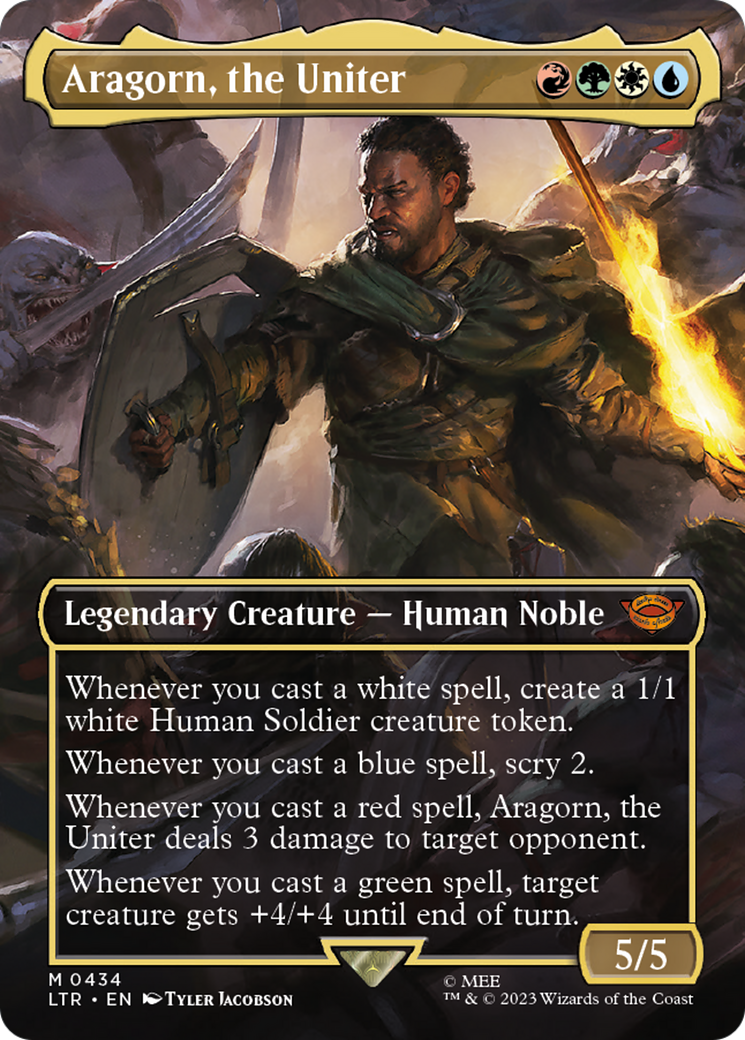 Aragorn, the Uniter (Borderless) (LTR-434) - The Lord of the Rings: Tales of Middle-earth (Borderless)