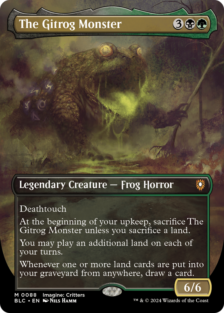 The Gitrog Monster (Borderless) (BLC-088) - Bloomburrow Commander (Borderless) Foil