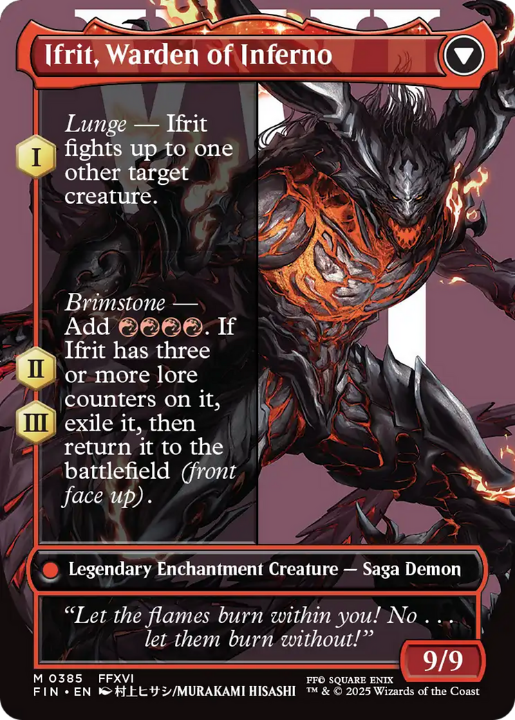 Clive, Ifrit's Dominant (0385) (Borderless) (FIN-385) - FINAL FANTASY: (enchantment) (Borderless)