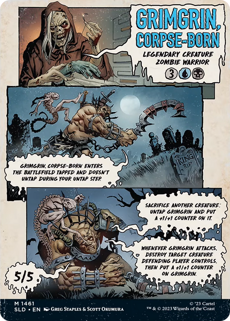 Grimgrin, Corpse-Born (SLD-1461) - Secret Lair Drop: (Full Art) (Borderless) Foil